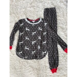 Secret Treasures Christmas Reindeer Pajama Set‎ Sleepwear Gray Red S 4-6